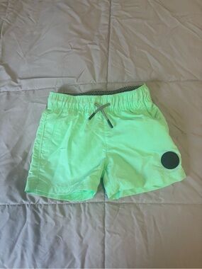 Neon Green Boys' Swim Shorts with Drawstring